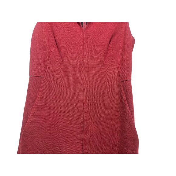 Cos Sheath Midi Long Dress Womens Size 6 Red Pleated Office Minimalist Pockets - Picture 12 of 13